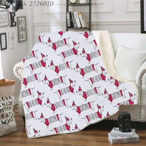Throw Blanket Dachshund 3D Velvet Plush Blanket Bedspread for Kids Girls Sherpa Blanket Couch Quilt Cover Travel 04