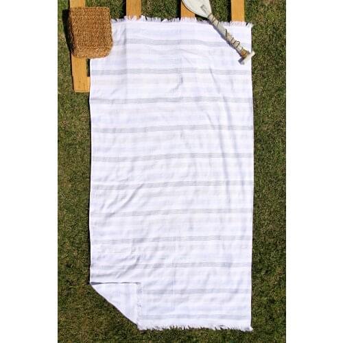 100% Cotton 90x180 Tasseled Striped Beach Towel