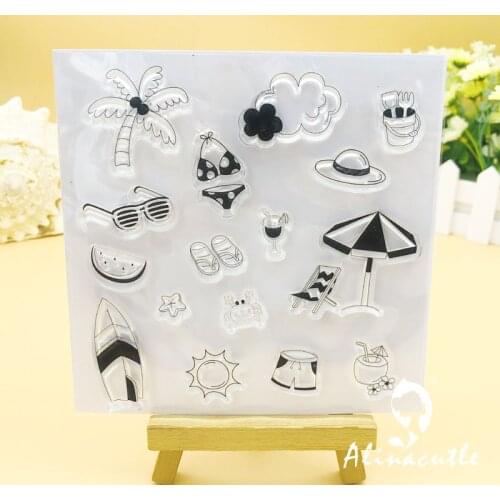CLEAR STAMPS On The Beach Scrapbooking Handmade Card Album Paper Craft Rubber Transparent Silicon Stamp AlinaCraft