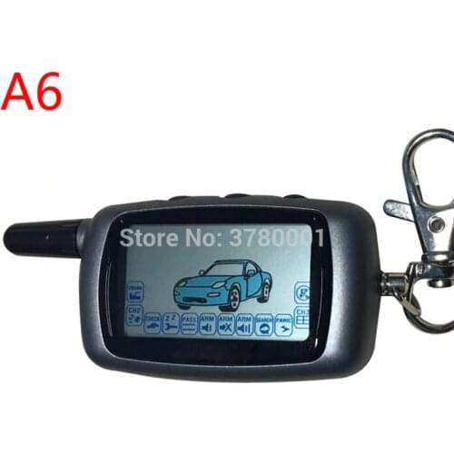 Russian Version A6 LCD Remote Control Key Fob for Starline A6 Keychain Twage Two Way Car Alarm System KGB FX-3 FX3