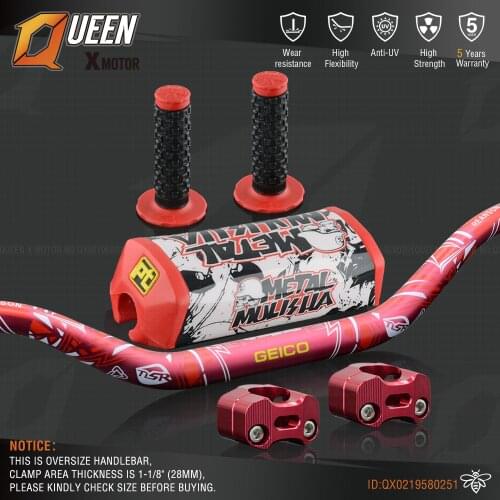 Handlebar For Pro Taper Pack Bar 1-1/8" Classic Handle bar Pads Grips Pit Pro Racing Dirt Pit Bike Motorcycle With CNC Adapter