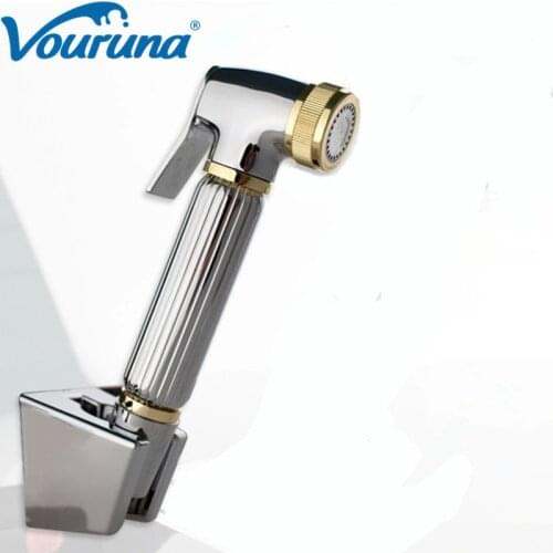 VOURUNA Modern Luxury Solid Brass Hand Toilet Bidet Mini Muslim Shower Bidet Spray High Pressure Small Shattaf Spayer