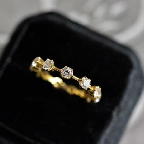 Sparkling Real 925 Sterling Silver White Gold/Rose Gold Plated Ring Row 5A Zircons Rings For Women Engagement Fine Jewelry GIft