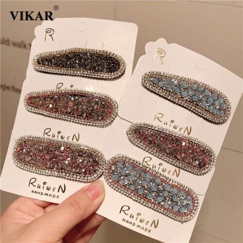 VIKAR New Women Rhinestone BB Clip Elegant Hairpins Fashion Hair Clips Hairgrip Accessories For Girls Hair Barrette Headdress