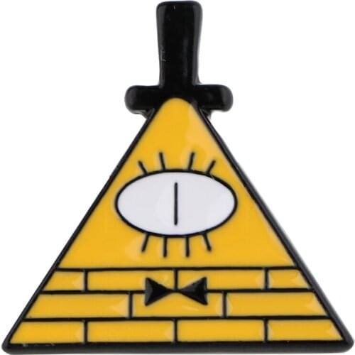 G2305 Funny Cartoon Triangle Metal Pins Enamel Brooches for Women Men Lapel Pin Backpack Badge Denim Pin
