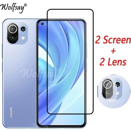 Full Cover Tempered Glass For Xiaomi Mi 11 Lite Screen Protector For Xiaomi Mi 11 Lite Camera Glass For Xiaomi Mi 11 Lite Glass