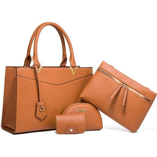 Women Fashion Handbags Wallet Tote Bag Shoulder Bag Top Handle Satchel Purse Set 4pcs