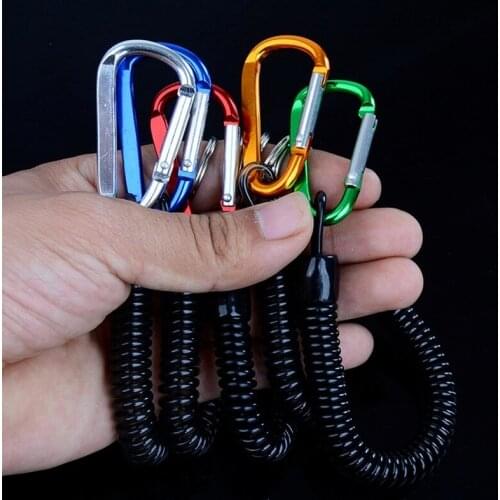 1PCS Keychain Tactical Retractable Spring Elastic Rope Security Gear Tool Hiking Camping Anti-lost Phone For Outdoor Hiking Camp