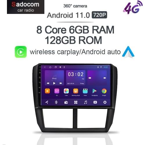 IPS Carplay 6G+128Gb DSP Android 10.0 Car Multimedia Player For Subaru Forester 3 SH 2007 - 2014 Navigation GPS 4G autoradio