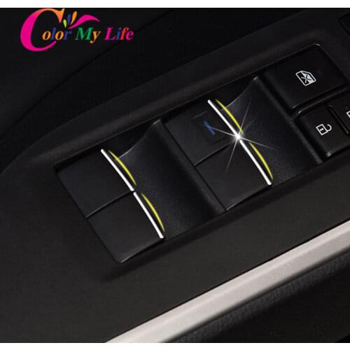 Car Window Switch Lift Button Cover Trim for Toyota Prado Camry Corolla RAV4 Highlander Auris Sienna 4runner Tundra Land Cruiser
