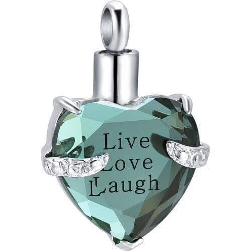 CMJ9790 "Live Love Laugh " Women Necklace Collection Jewelry ash Urn Pendant Keepsake Necklace Wholesale