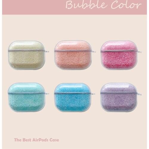 Colorful Particle Foam Earphone Case for Apple Airpods1 2 Pro 3 Wireless Earphone Cases Transparent Protective Cover