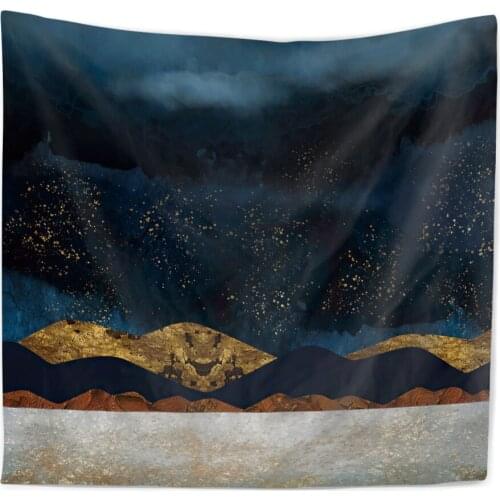 Nordic Vintage Style Tapestry Bedroom Decor Wall Hanging Sea Water Color Chic Personality Square Home Ornaments