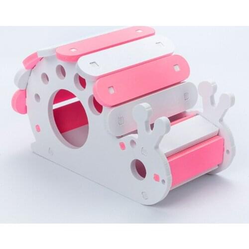 Hamster Wooden House Snail Design Colorful Play Hut Small Pets Hideout for Dwarf Hamster Cage Decor Water Proof 3 Color
