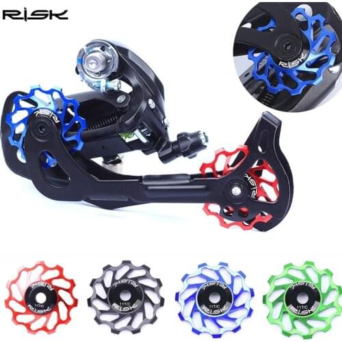 RISK MTB Road Bike Ceramic Pulley 11T Aluminum Alloy Jockey Wheel Rear Derailleur Bearing Wheel Guide Roller Idler 4/5/6mm