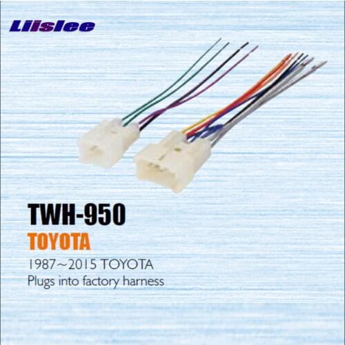 Liislee For TOYOTA 1987-2013 / Male ISO Radio Wire Cable Wiring Harness Car Stereo Adapter Connector Plugs Into Factory Harness