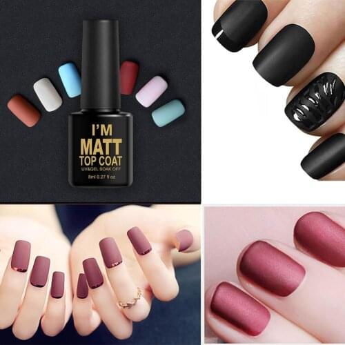 Nail Matte Top Coat Primer Gel Varnish Soak Off UV Base Polish Top LED Nail Polish Gel Gel No Coat Products Wipe Color Art D8N8