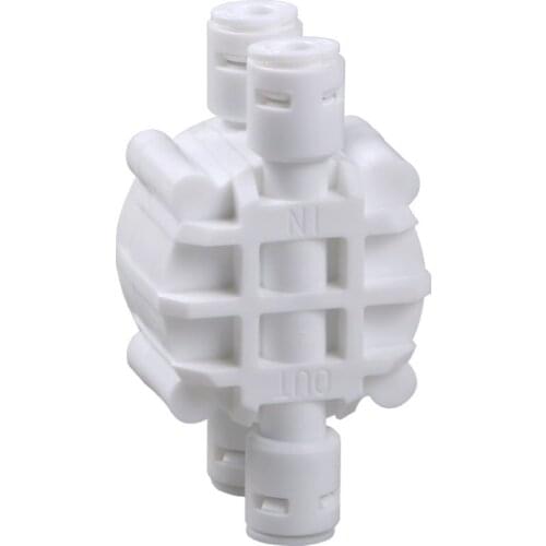 Reverse Osmosis RO 4 Way Valve 1/4" OD Hose Quick Connection Diaphragm Valve Fitting For Water purifier Pure Water Dispenser