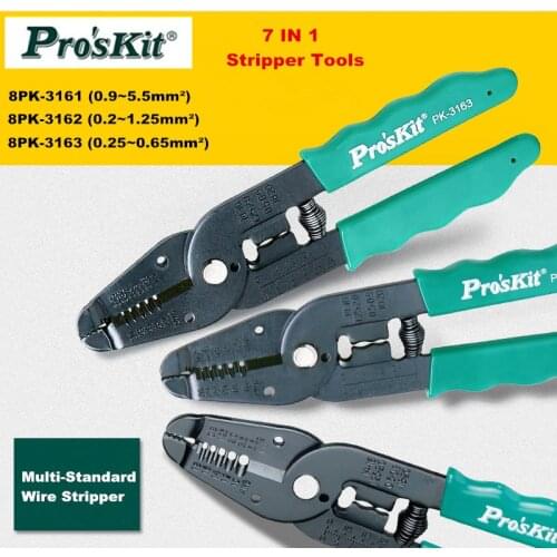 Original ProsKit 7 in 1 Wire Stripping tool 8PK-3161/8PK-3162/8PK-3163 Multifunctional Crimping Stripping Pliers