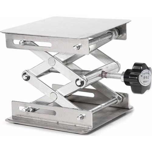 Stainless Steel Lift Table Adjustable Woodworking Lab Stand Table Rack Lifting Platform Scissor Lifter Elevator Benches 10x10cm