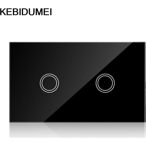 Switch Touch Light Switch Remote Control Switch 110V 2 Gang 1 Way RF433 Wireless Smart Wall Switch Buttons 20M Sensor Switch