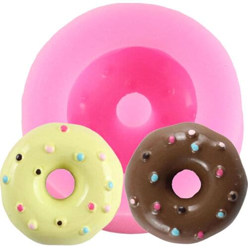 Donuts Silicone Mold Cupcake Topper Chocolate Making Moulds Sugarcraft Fondant Cake Decorating Tools Candy Clay Resin Mould