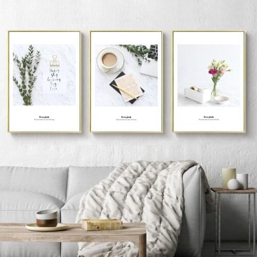 Nordic Minimalist Plant Flower Poster And Print Canvas Painting Wall Art Abstract Background Living Room Modern Home Decoration