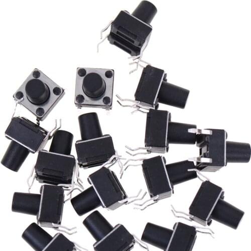 50pcs/lot DC 12V 0.5A 6x6x8MM 4PIN Tactile Tact Push Button Micro Switch Direct Self-Reset