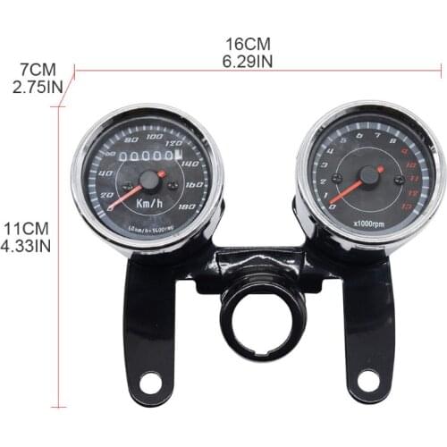 X7AE Universal Motorcycle 12V Dual Odometer Speedometer Tachometer Combination Gauge LED Backlight Modification Kit