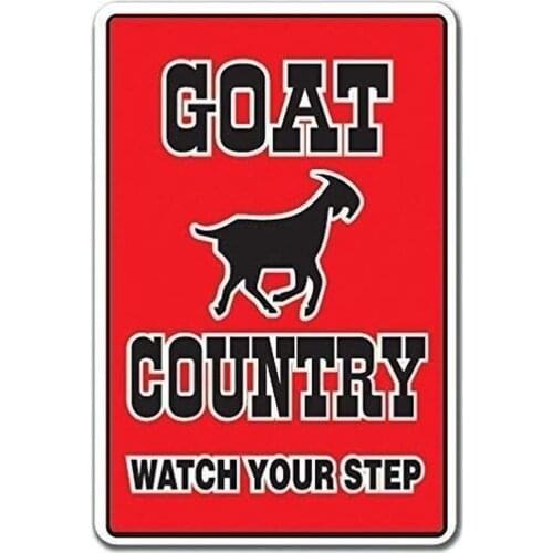 Metal Sign Goat Country Vintage Metal Tin Sign Man Cave for Men Women,Wall Decor for Bars,wc,Restaurants,cafes Pubs,12x8 Inch