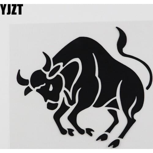 YJZT 13.2CMX11.9CM Waterproof Taurus Bull Zodiac Sign Decal Vinyl Car Sticker Black/Silver 8A-0132