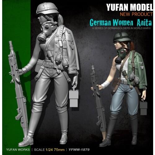 YuFan Model 1/24 Resin Kits female soldier self-assembled YFWW-1879
