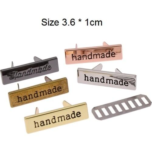 10Pcs Accessories Decorations Letters Sewing Garment Labels Metal Clothing Bags Handmade Tags