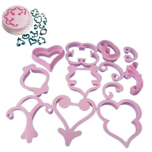 12Pcs/Lot Fondant Printing Molds European Pattern Cake Mold Diy Cookie Cutters Cake Lace Decorating Tools Pastry Baking Mold