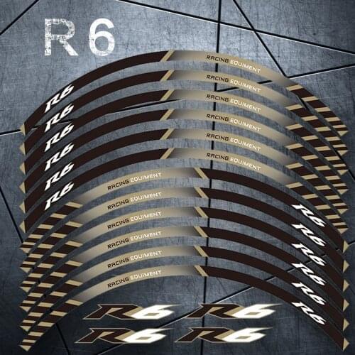 12 X Thick Edge Outer Rim Sticker Stripe Wheel Decals FIT YAMAHA YZF R6 YZF1000 YZF-R6