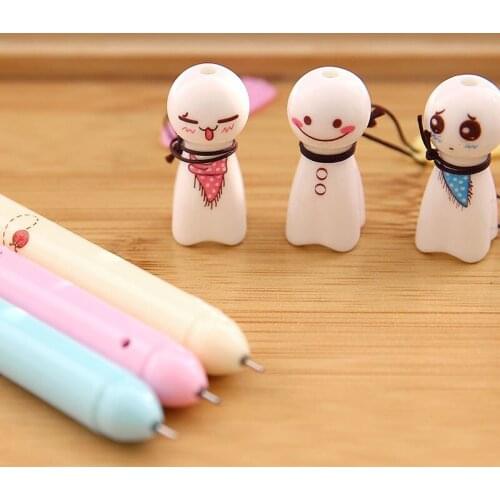 3pcs BZNVN School Supplies cartoon doll fresh and lovely black pen, neutral pen learning creative activities