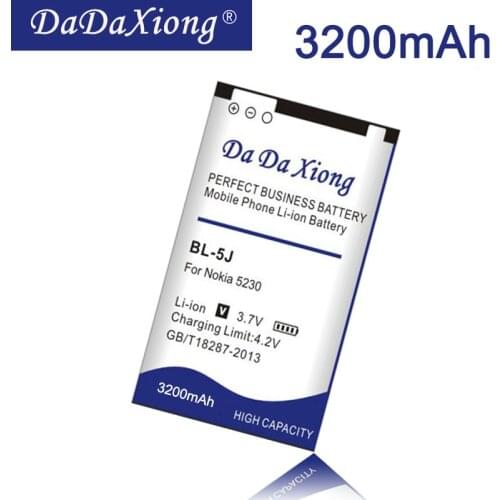 3200mAh BL-5J Li-ion Phone Battery for Nokia Lumia 520/ 5800XM/5900XM/ 5228/ 5230/ 5232/5233/5235/5236/ X6M/ N900 Phone Battery