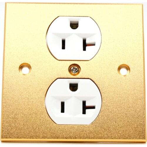 Free shipping 86mmX86mm wall power scoket pure alloy Wall Power Audio AV Grade Wall Power plug