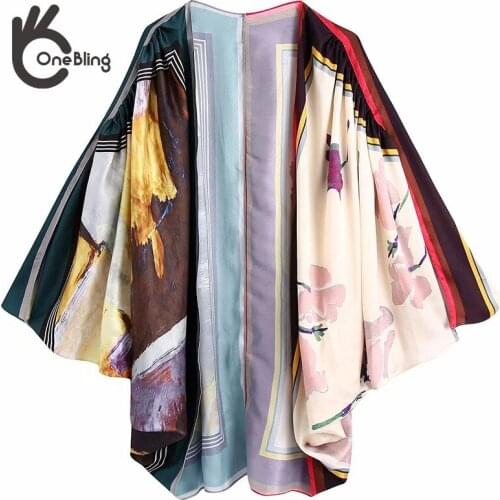 OneBling Za Woman 2021 Traf Blouses Casual Beach Kimono Shirt Summer Tie Batwing Sleeve Open Stitch Oversized Loose Tops