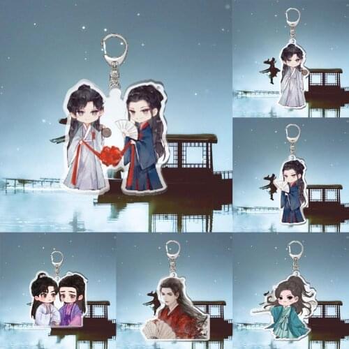 Word Of Honor Keychain Man Cartoon Key Chain Women Cute Acrylic Key Ring Chain For Bags Kids Pendant Key Holder Fashion Keyring