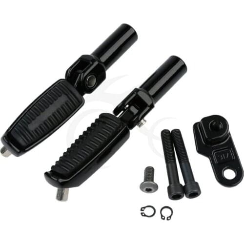 Black Footrests Footpegs W/ Wear Peg Fit For Harley Softail Slim FLS FLSS 12-17