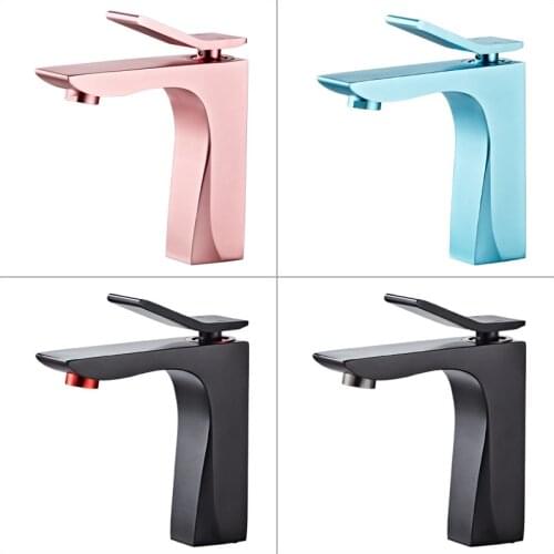 Tuqiu Hot Cold Colorful Basin Faucet Bathroom Rotation Sink Faucet Single Lever Brass Crane Water Mixer