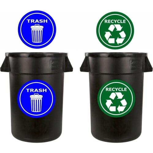 Details Garbage and Recycling Stickers Decals Household and Office Containers KK Vinyl Cover Waterproof PVC