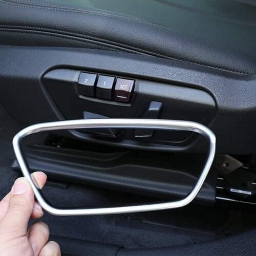 For BMW X1 F48 2016-2018 Matt Silver ABS Plastic Side Seat Adjustment Frame Trim Cover