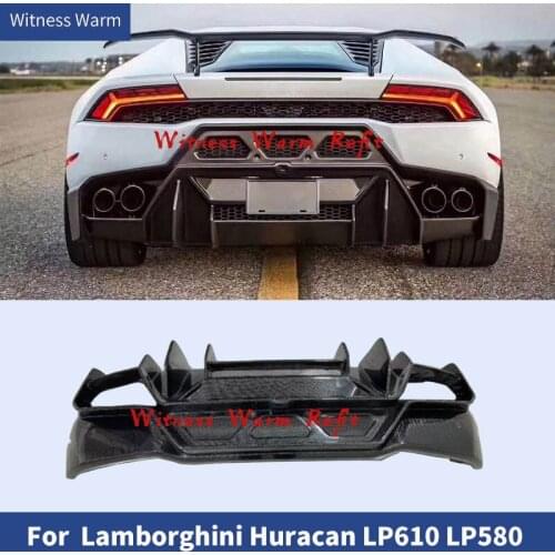 Carbon Fiber FRP Rear Bumper Diffuser Car Body Kits Car Accessorise for Lamborghini LP580 LP610 Bumper Guard Auto Car Parts
