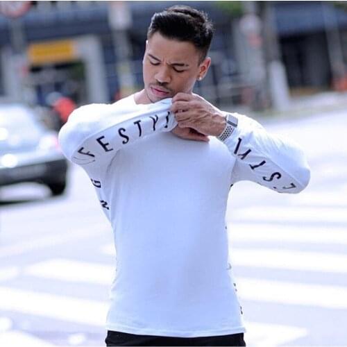 Brand Clothing New Long Sleeve T-Shirts Men Gyms Fitness Workout Quick Dry Tees Male Autumn Tight Elasticity Tops Sports Casual