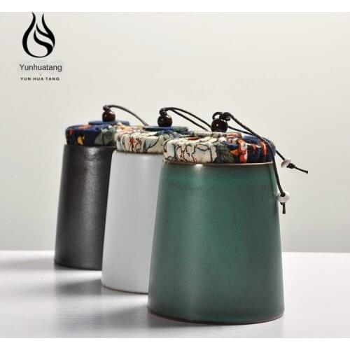 Earthenware Tea Dehua Ceramic Tea Vintage Handmade Zen Sealing Can Be Customized Ceramic Jar Tea Caddy Tea Jar Tea Bucket