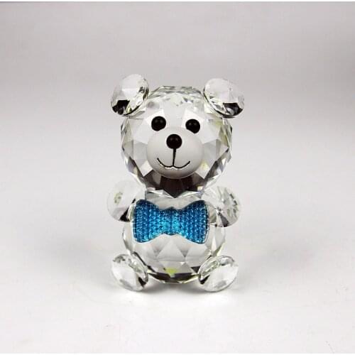 Beautiful Little Lovely Crystal Bear Animal Figurines Wedding Christmas Gifts Teddy Bears Baptist Gift Home Decoration
