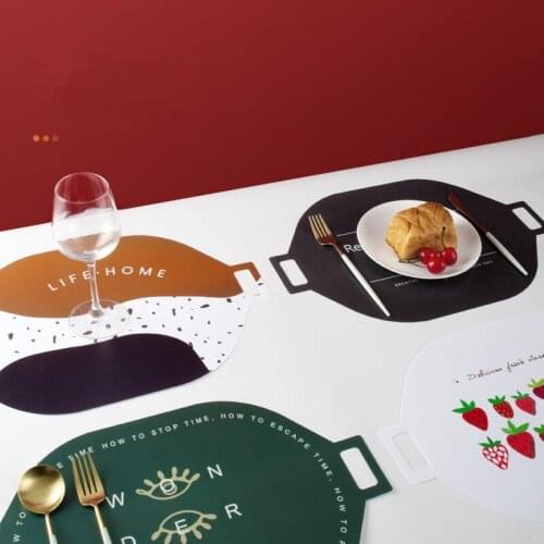 Creative Western Table Mat Nordic Printing Household Bowl Mat Simple Dirt Heat Protection Mat Frosted PP Placemat