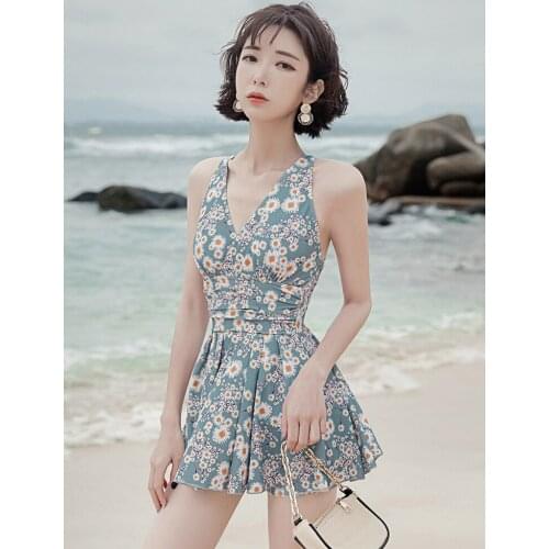 Swimsuit women summer cover belly slimming one-piece clothing new style ladies seaside sexy small breastкупальник женский